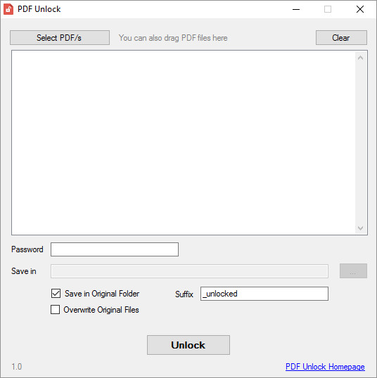 Remove password from PDF documents