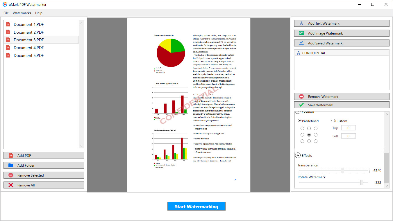 uMark PDF Watermarker screenshot uMark PDF Watermarker screenshot